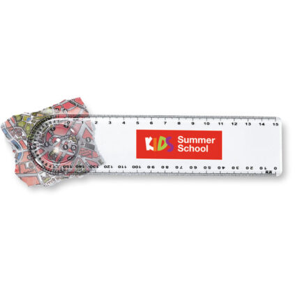 Plastic ruler with magnifier